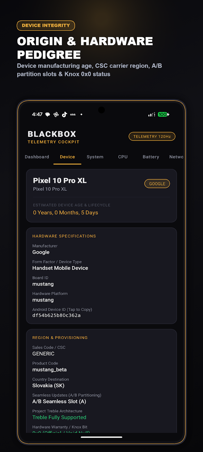 BlackBox: Device Info — Ukážka 8