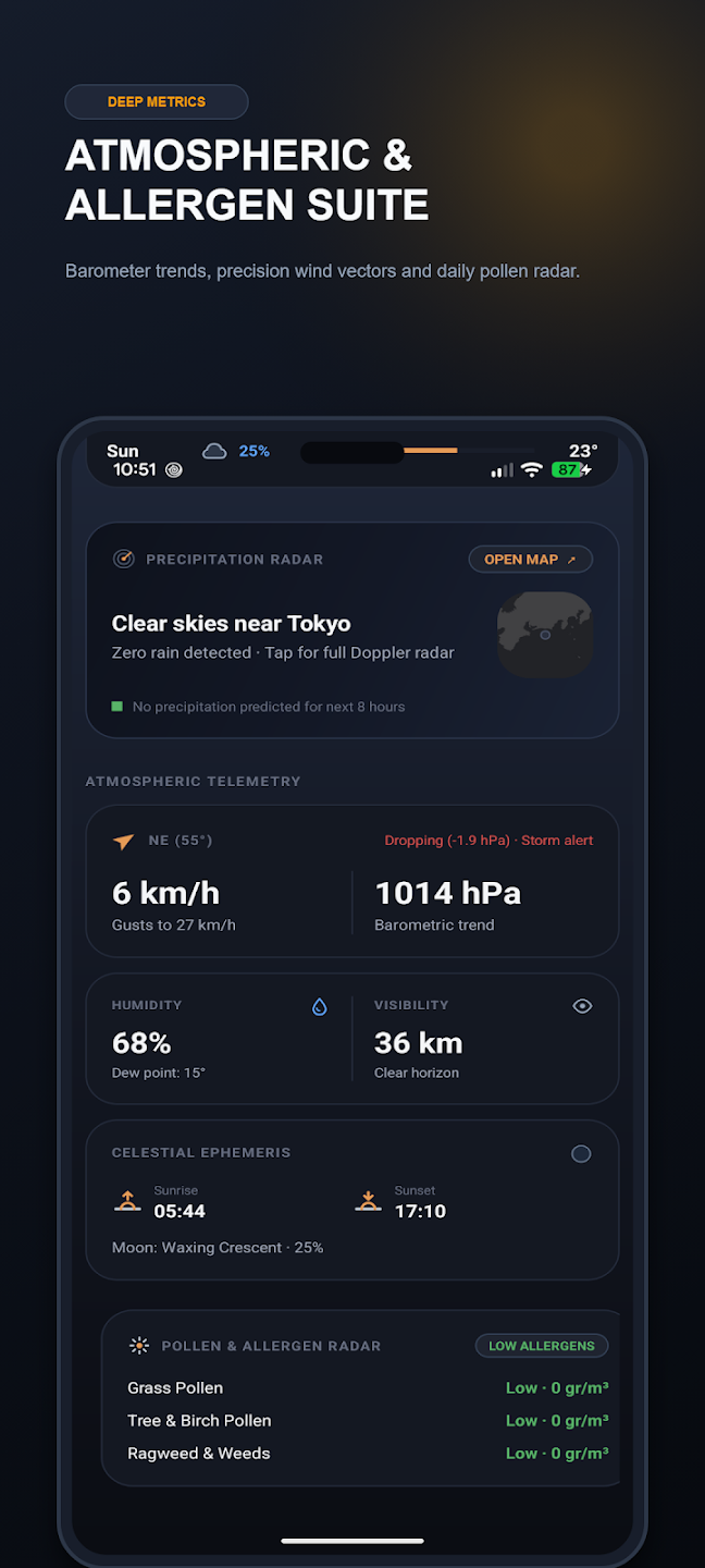 Minimal Weather: Radar & Rain — Ukážka 2