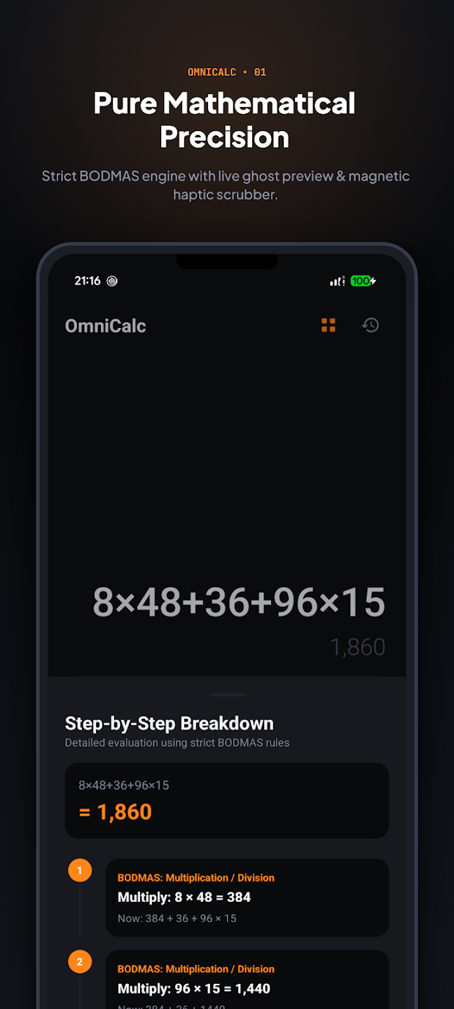 OmniCalc — Everyday & Financial Calculator — Ukážka 1