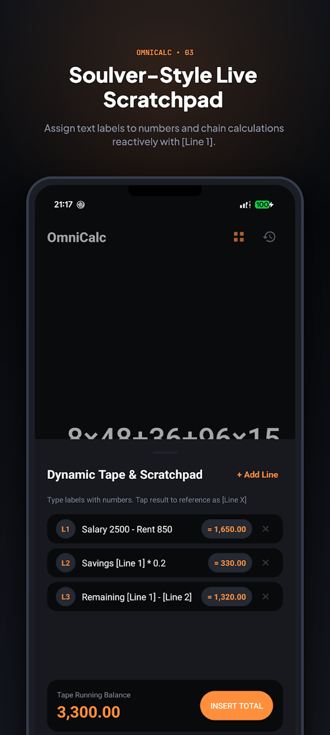OmniCalc — Everyday & Financial Calculator — Ukážka 3