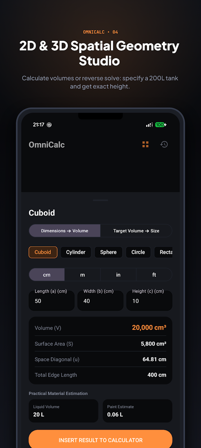 OmniCalc — Everyday & Financial Calculator — Ukážka 4