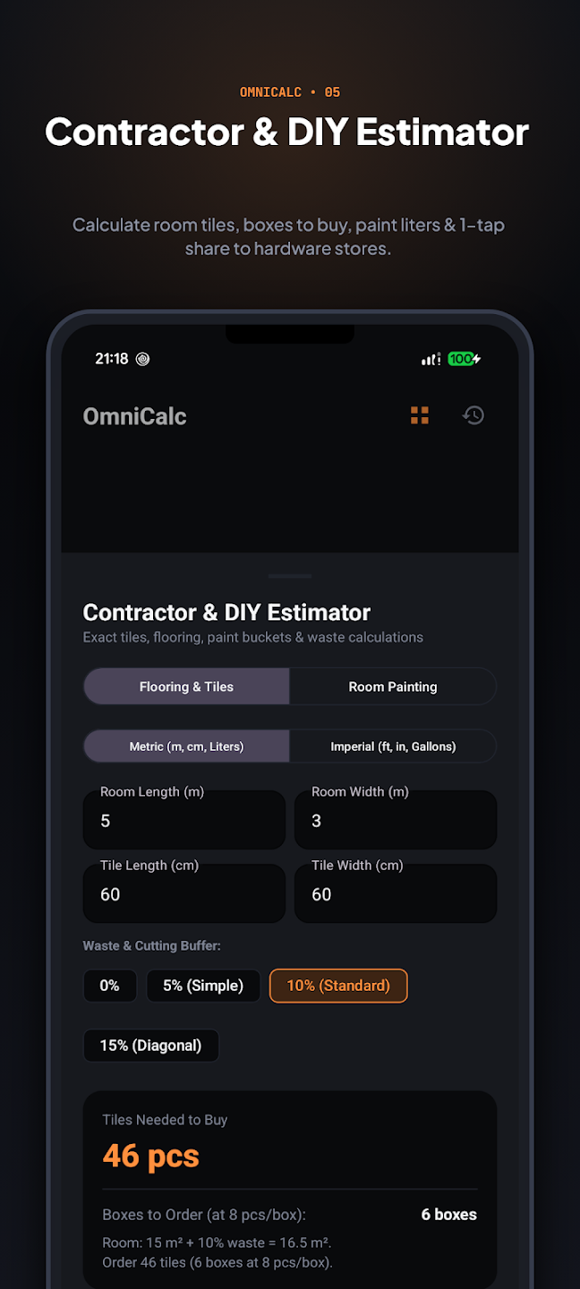 OmniCalc — Everyday & Financial Calculator — Ukážka 5