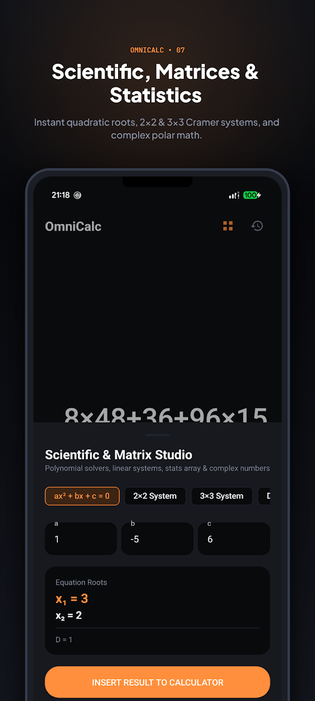 OmniCalc — Everyday & Financial Calculator — Ukážka 7